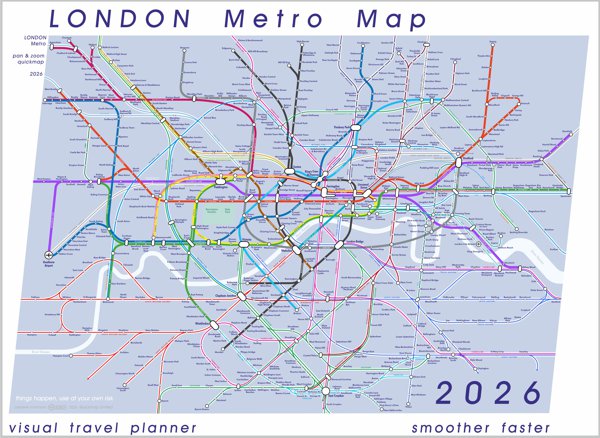 a mini image overview London's Tube plus Rail Map