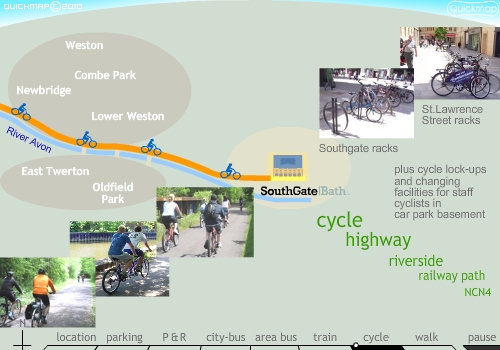 Bath bike map for the cycle route into the centre of Bath